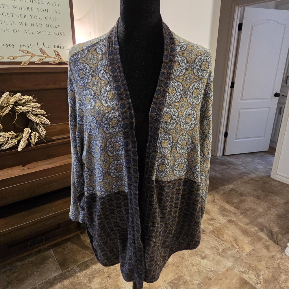 Patterned Open Cardigan